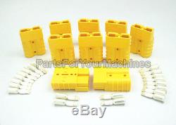 10 Charger Plugs+contacts, #2awg, Anderson, Sb175a-600v, Forklifts, Boats, 4x4