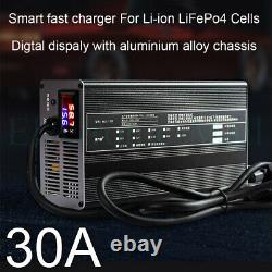 12V 24V 30A ADJ Super Fast Charger 4 Li-ion LiFePo4 Battery House Car Forklift