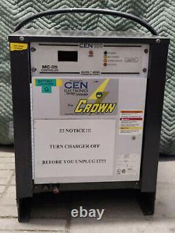 1 Used Cen Cen-100 Industrial Battery Charger For Crown Forklift 24v