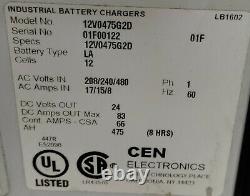 1 Used Cen Cen-100 Industrial Battery Charger For Crown Forklift 24v