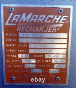 1 Used Lamarche A45-105-18l Battery Charger 10 Amps 480 Volts Make Offer
