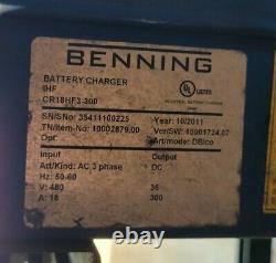 2011 Benning IHF 36V Forklift Battery Charger CR18HF3-300