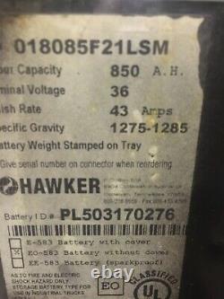 2017 Hawker 36 Volt Forklift Battery 18-85-21 850 AH No Core Credit