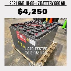 2021 Gnb 18-85-17 680 Ah 36 Volt Electric Forklift Battery 5-1/2 Hours