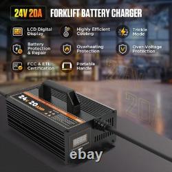 24V 20A Forklift Battery Charger, 24 Volt Forklift Charger Smart Automatic 24V