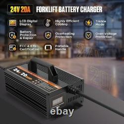 24V 20A Forklift Battery Charger, 24 Volt Forklift Charger Smart Automatic 24V