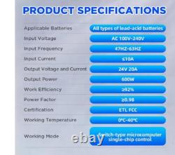 24V 20A Forklift Battery Charger Fully-Auto Charger Lead Acid Battery Charger