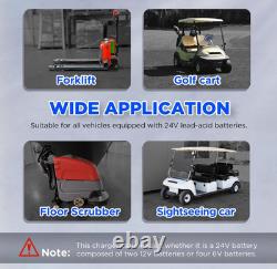 24V 20A Forklift Battery Charger Smart LCD Auto for Pallet Jack Golf Cart
