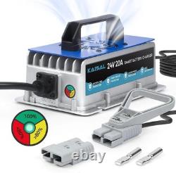 24V 20A Forklift Battery Charger with 16FT Cable for Electric Pallet Jacks