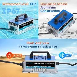 24V 20A Forklift Battery Charger with 16FT Cable for Electric Pallet Jacks