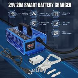 24V 20A Golf Cart Charger Forklift Charger Fit For 100AH-200AH Lead-Acid Battery