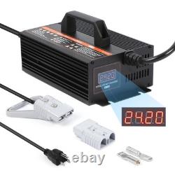 24V 20A Smart Forklift Battery Charger LCD Trickle Charger for Pallet Jack, St