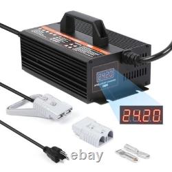24V 20A Smart Forklift Battery Charger LCD Trickle Charger for Pallet Jack, St