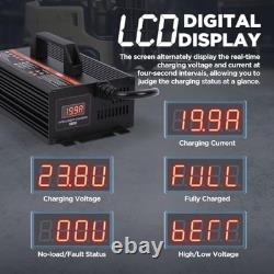 24V 20A Smart Forklift Battery Charger LCD Trickle Charger for Pallet Jack, St