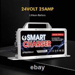 24V 25Amp LifePO4 Lithium Battery Charger for Forklift Pallet Jack Scissor Lifts