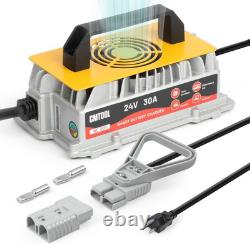 24V 30A Forklift Battery Charger, 1250W Smart 7-Stage Trickle Charger, IP67 Wate