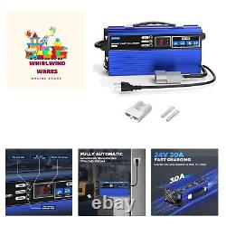 24V 30A Forklift Battery Charger, Fully-Automatic Electric Pallet Jack & Fork