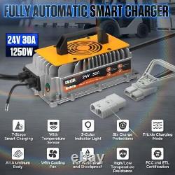 24V 30A IP67 Golf Cart Forklift Battery 7 stage Charger Lead Acid w Temp Sensor