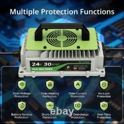 24V 30A Lithium Battery Charger For EZGO Club Golf Car Floor Scrubber Forklift