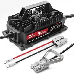 24V 30A Lithium Battery Charger for 29.2V LiFePO4 and Lead-Acid, for Forklift, G