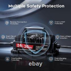 24V 30A Lithium Battery Charger for 29.2V LiFePO4 and Lead-Acid, for Forklift, G