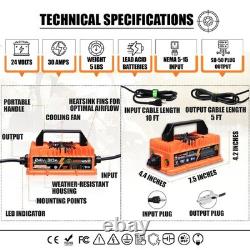 24V 30A VoltReviveT Lead-Acid Battery Charger for Forklifts & Equipment