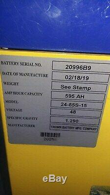 24-85-15,48 volt, 595AH new FORKLIFT BATTERY. New overstock! Factory warranty