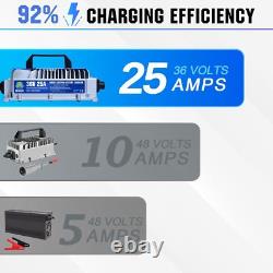 25A 36V Golf Cart Lithium LiFePO4 Battery Smart Charger Trolling Motor Forklift
