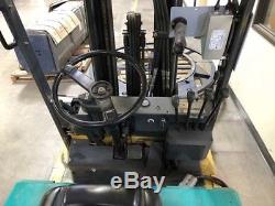 2,500 LB Komatsu FB18M Electric Fork Lift Battery Charger Triple Mast Side Shift