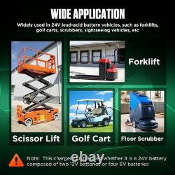 30A 24V Smart Forklift Battery Charger, IP67 Waterproof, 3 Connections