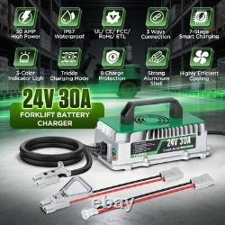 30A 24 Volt Battery Charger for Forklift Scissor Lift Electric Pallet Jack