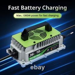 36V 18A Forklift Charger Lithium Battery Charger For Club Golf Carts Scrubber US