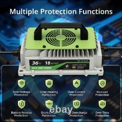 36V 18A Lithium LiFePO4 Onboard Golf Cart Battery Charger For Club Cars Forklift