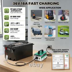 36V Forklift Battery Charger with 8 Protections 18AMP 36V Forklift Charger IP67