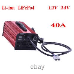 40A12V 24V Li-ion LiFePo4 LFP Battery Super Fast Charger 220V for RV/Forklift