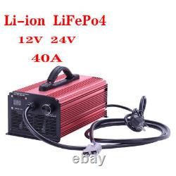40A12V 24V Li-ion LiFePo4 LFP Battery Super Fast Charger 220V for RV/Forklift