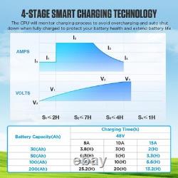 48V 15A Lithium Battery Charger LiFePO4 Battery for Golf Cart Cars Forklift Boat