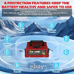 48V Battery Charger, 1000W 15A Golf Cart/Forklift Charger for Lifepo4/Lithium/Lea