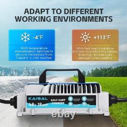 48V Smart Golf Cart & Lead Acid Battery Charger 3-Pin Round Plug For Club Car