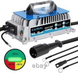 48V Smart Golf Cart & Lead Acid Battery Charger 3-Pin Round Plug For Club Car