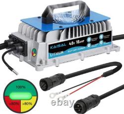 48v 18A Lithium Battery Charger Lifepo4 IP67 Waterproof for Golf Cart, Forklift