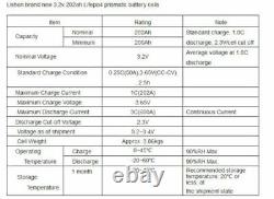 4 NEW Lifepo4 Cell battery 3.2v 202ah for Solar / DIY / Golf Cart / Fork Lift