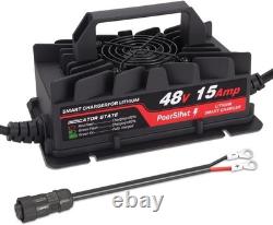 58.4V 15A LiFePO4 Battery Charger 48V Fast Charger Waterproof M8 Forklift