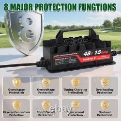 58.4V 15A LiFePO4 Battery Charger 48V Fast Charger Waterproof M8 Forklift