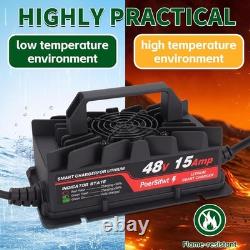 58.4V 15A LiFePO4 Battery Charger 48V Fast Charger Waterproof M8 Forklift