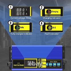 AUTOOL 24V 30A Forklift Battery Charger Fully-Automatic Electric Pallet Jack