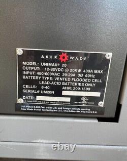 Aker Wade Unimax 20-Warehouse Forklift Universal Charger- 12V-80V PICK UP ONLY