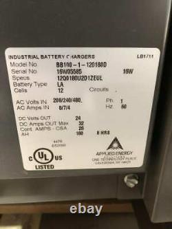Applied Energy BB100-1-120180D 24V Type LA Forklift Charger 32A 180AH 1PH 8Hrs
