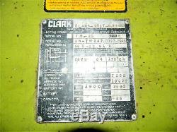 CLARK TM-15 FORK LIFT TRUCK With YAUSA 2000 PLUS BATTERY CHARGER NO BATTERIES