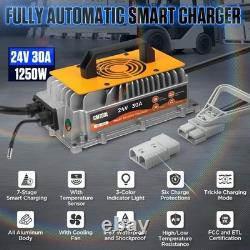 CMTOOL Forklift Battery Charger 24V 30A Smart Trickle Charger, IP67 Yellow
